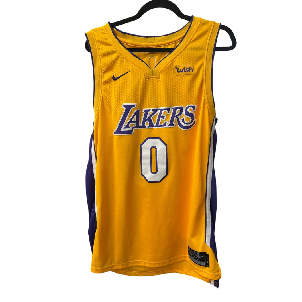 Nike NBA Lakers Kyle Kuzma #0 Jersey Swingman Yellow Size 50 Wish Patch
