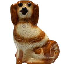 Load image into Gallery viewer, Vintage Brown White Porcelain Spaniel Dog Statue 11” Figurine Staffordshire Style
