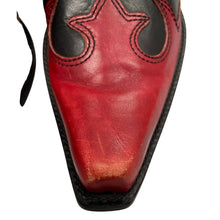 Load image into Gallery viewer, BCBGIRL Western Rodeo Boots 6.5 Black Red Studded Design
