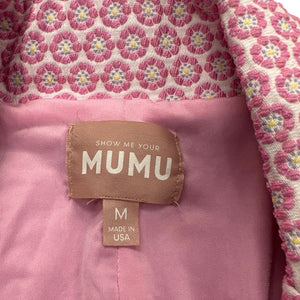 Show Me Your Mumu Pink Daisy Blazer Medium Waldorf Jacket Jacquard