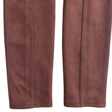 Load image into Gallery viewer, SPANX Faux Suede Leggings Medium Dark Terracotta Merlot Burgundy NWT High Rise
