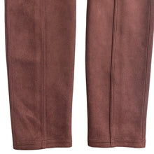 Load image into Gallery viewer, SPANX Faux Suede Leggings Medium Dark Terracotta Merlot Burgundy NWT High Rise
