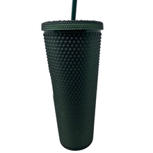 Load image into Gallery viewer, Starbucks Studded Dark Matte Green Tumbler Venti 24 oz
