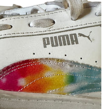 Load image into Gallery viewer, PUMA Vikky V2 Pride Rainbow Tie Dye Sneakers Women’s 8 White 383920-01 LGBT
