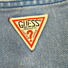 Load image into Gallery viewer, Vintage Guess Denim Overall Skirt Dress USA Triangle Logo Womens 2
