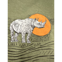 Load image into Gallery viewer, Rhino Graphic Green and Orange T-Shirt Large Vestibull Cape Town
