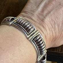Load image into Gallery viewer, Vintage TC Sterling Silver Panel Bracelet 47.92g Adjustable 8.5”
