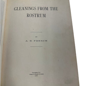 Gleanings from the Rostrum by A.B. French 1892 Antique Hardcover Book