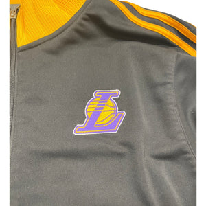 Adidas LA Lakers Track Jacket Gray Gold Full Zip XL