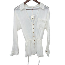 Load image into Gallery viewer, Free People Women’s White Blouse M Cotton Tunic New
