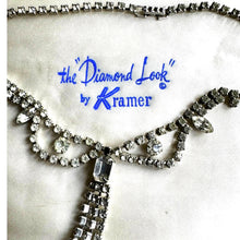 Load image into Gallery viewer, Vintage 1950s Kramer Diamond Look Rhinestone Necklace Earring Set Box
