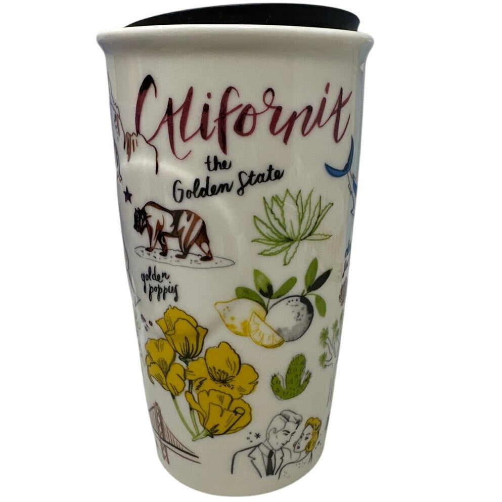 NEW Starbucks 2016 California Double Walled Ceramic Travel Traveler Coffee Mug
