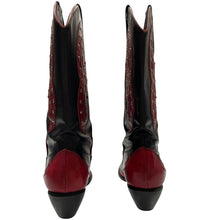 Load image into Gallery viewer, BCBGIRL Western Rodeo Boots 6.5 Black Red Studded Design
