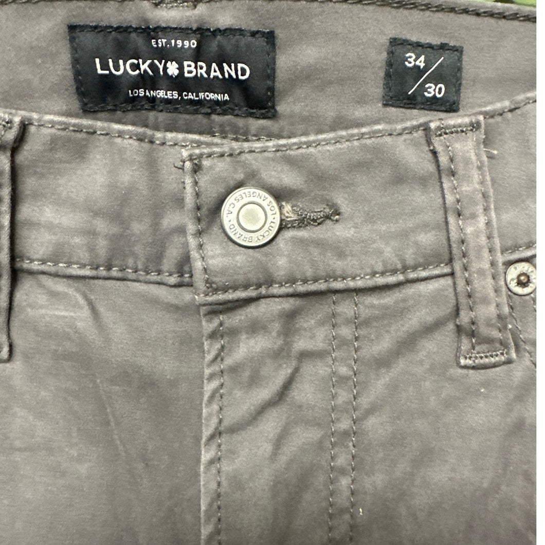 Lucky Brand 121 Slim Fit Men’s Pants Gray 34x30