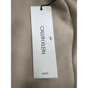 Calvin Klein Dress Size 10 Cream Tan Zip New