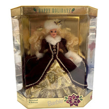 Load image into Gallery viewer, Barbie Happy Holidays Special Edition 1996 Purple Eyes New
