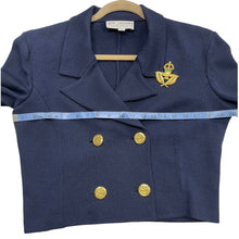 Load image into Gallery viewer, St. John Women’s Navy Double Breasted Cardigan Size 8
