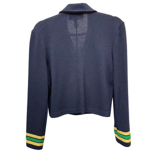 St. John Women’s Navy Double Breasted Cardigan Size 8