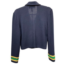 Load image into Gallery viewer, St. John Women’s Navy Double Breasted Cardigan Size 8
