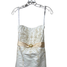 Load image into Gallery viewer, Alfred Angelo 1614 Wedding Dress Size 8 Ivory Gold Lace Beaded Bridal Gown
