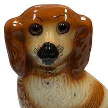 Load image into Gallery viewer, Vintage Brown White Porcelain Spaniel Dog Statue 11” Figurine Staffordshire Style
