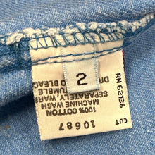 Load image into Gallery viewer, Vintage Guess Denim Overall Skirt Dress USA Triangle Logo Womens 2
