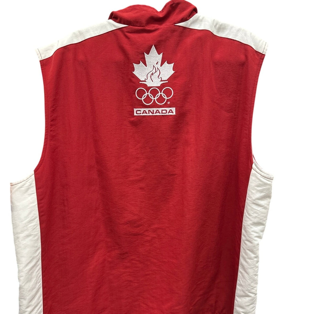 Roots Canada Sydney 2000 Olympic Team Vest XL Red White Nylon Fleece Lined