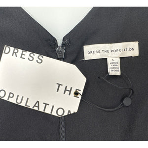Dress the Population Anita Crepe Cocktail Sheath Dress NWT Large LBD