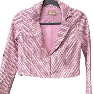 Show Me Your Mumu Pink Daisy Blazer Medium Waldorf Jacket Jacquard