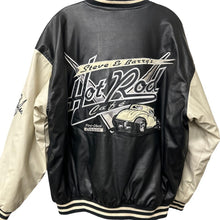 Load image into Gallery viewer, Vintage Steve &amp; Barry’s Hot Rod Café Varsity Bomber Jacket Large
