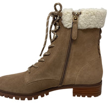 Load image into Gallery viewer, Kate Spade Rafferty Suede Shearling Lace Up Boots Tan 6.5 New Box
