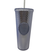 Load image into Gallery viewer, Starbucks 24 oz Silver Studded Cold Cup Tumbler with Lid &amp; Straw
