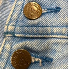 Load image into Gallery viewer, Vintage Guess Denim Overall Skirt Dress USA Triangle Logo Womens 2
