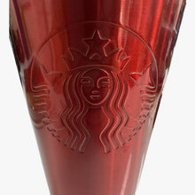 Load image into Gallery viewer, 2014 Starbucks Red Stainless Steel Cold Cup Tumbler 16 oz w Lid Metal Straw
