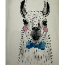 Load image into Gallery viewer, Magenta Llama Trinket Key Tray &amp; 3 Coasters Funny Llama Decor Set
