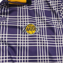 Load image into Gallery viewer, LA Lakers Zip Up Jacket Plaid Logo Back NBA Blue Label XL
