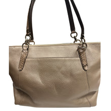 Load image into Gallery viewer, Coach Ava Tote F38878 Metallic Pebble Leather Snake Trim Zip Bag
