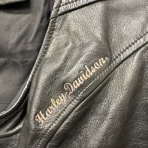 Harley‑Davidson Women’s Black Leather Vest w/ Side Lacing Large