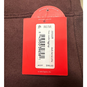 Spanx Faux Suede Leggings Women’s Medium Merlot/Burgundy NWT