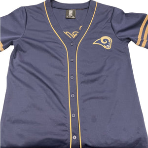 LA Rams Authentic NFL Jersey Blue Gold Small Stitched Logo