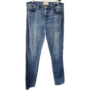 Frame Le High Skinny Leather Side Seam Piping Jeans Size 29