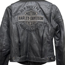 Load image into Gallery viewer, Harley Davidson Leather Jacket Black Coat Small Riding Gear
