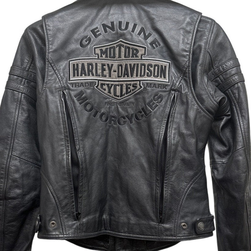 Harley Davidson Leather Jacket Black Coat Small Riding Gear