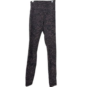 Lululemon Align Crop Lacescape Spanish Rose Black Yoga Pants Size 4