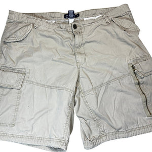 Chaps Mens Cargo Shorts Size 40 Khaki Tan 100% Cotton Casual Utility