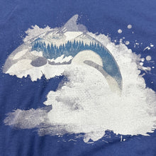 Load image into Gallery viewer, Endangered Species Orca Whale Graphic Shirt Blue Long Sleeve L
