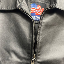 Load image into Gallery viewer, USA Leather Genuine Black Leather Jacket Mens L Zip Front Motorcycle Biker
