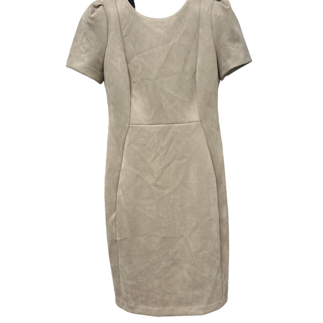 Calvin Klein Dress Size 10 Cream Tan Zip New
