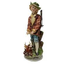 Load image into Gallery viewer, Tiziano Galli Capodimonte Italian Sculpture - Boy With Rifle At Fire Signed Rare
