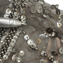 Load image into Gallery viewer, Adrianna Papell Beaded Mesh Evening Gown Gray Size 4 Formal Dress

